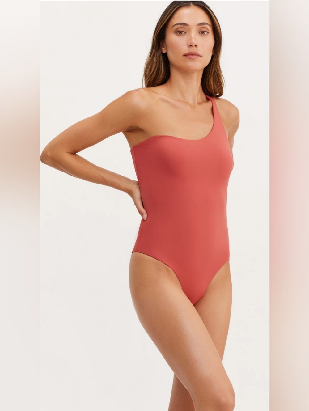 GOTTEX | Women's Clay/Spice Endless Summer Kate One Shoulder Reversible Swimsuit